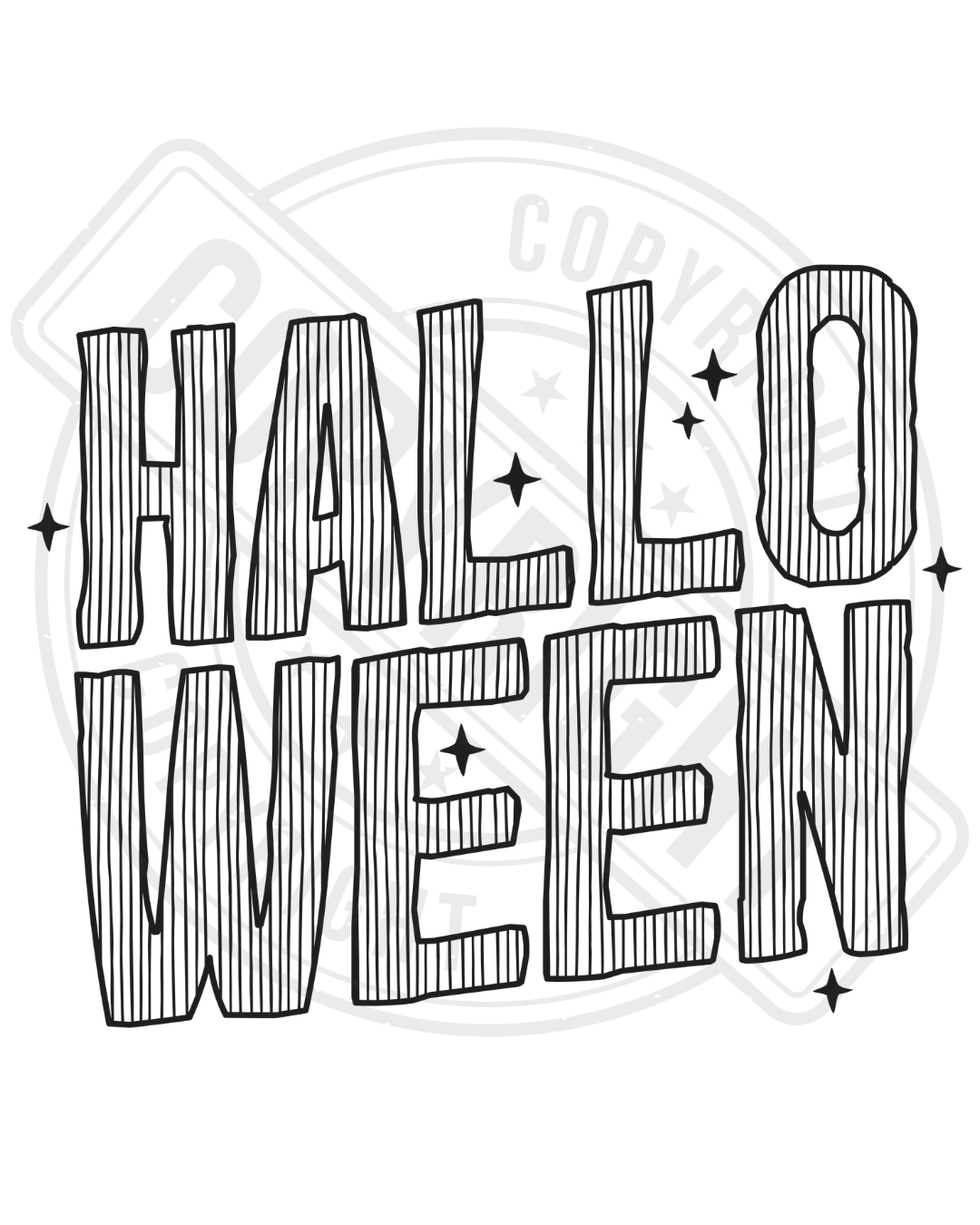 Bügelbild - Halloween Schriftzug schwarz