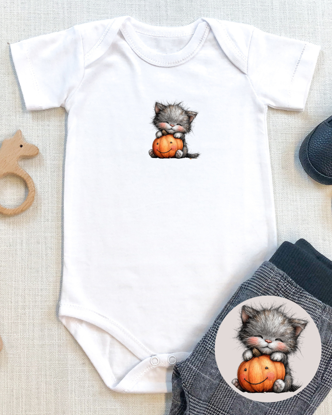 Bügelbilder-Set „Katzen Herbst Kollektion“ | DIN A4 Bogen mit 12 witzigen & frechen Samtpfoten-Motiven