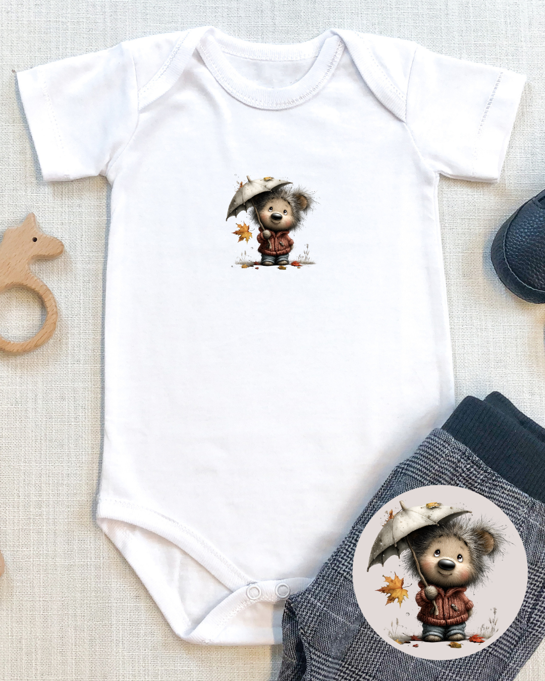 Bügelbilder-Set „Teddy Herbst“ | DIN A4 Bogen mit 12 süßen & coolen Bären-Motiven zum Aufbügeln für Kinder