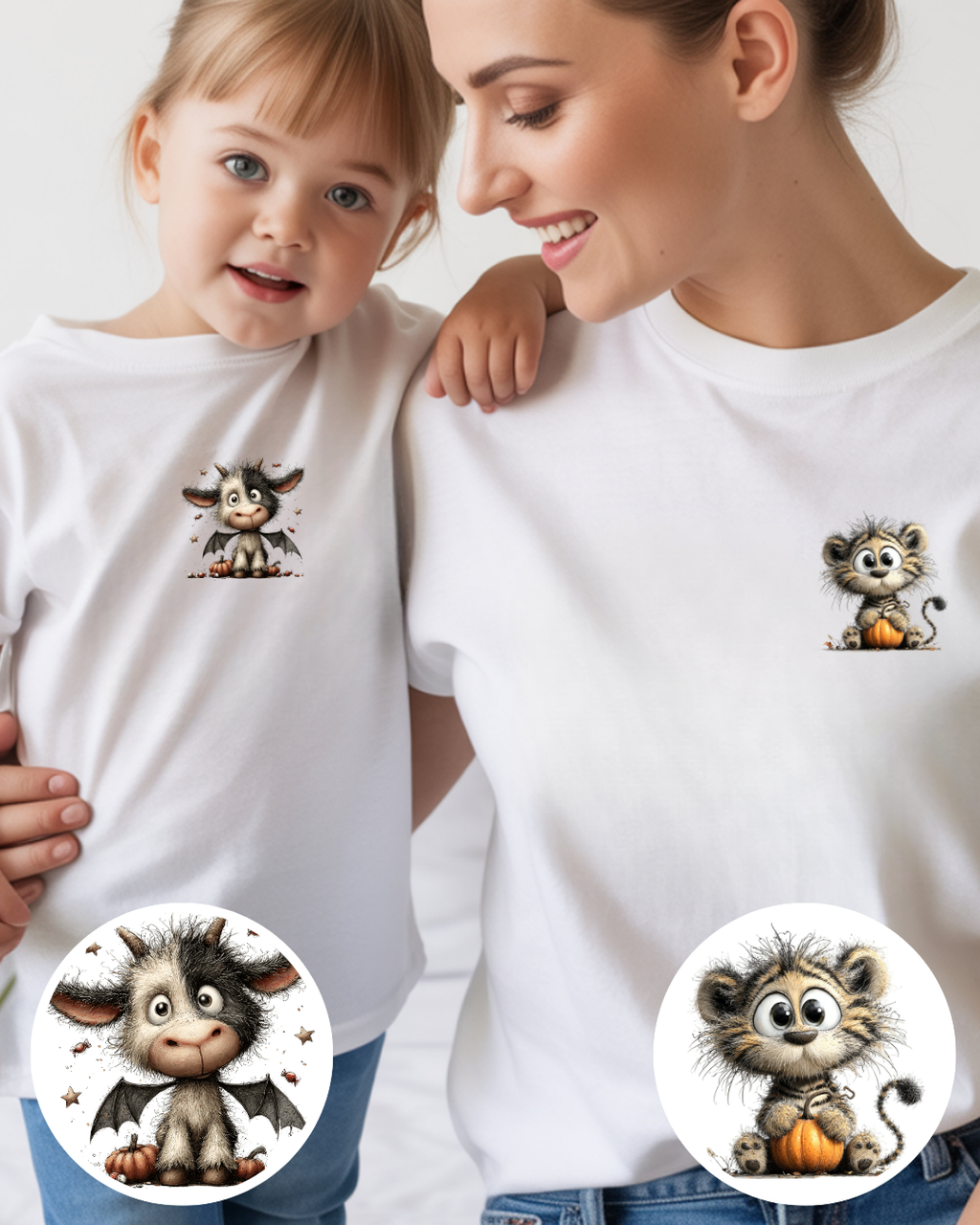 Bügelbilder-Set „Animals Halloween“ | DIN A4 Bogen mit 12 süße Schauermotive zum Aufbügeln für Kinder