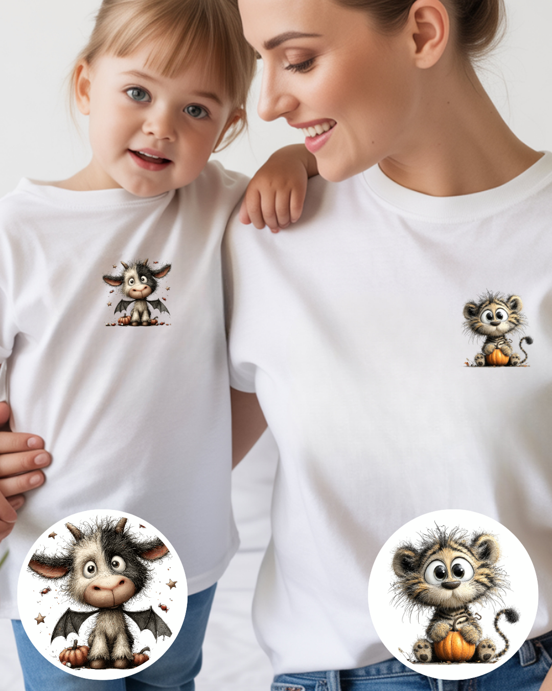 Bügelbilder-Set „Animals Halloween“ | DIN A4 Bogen mit 12 süße Schauermotive zum Aufbügeln für Kinder