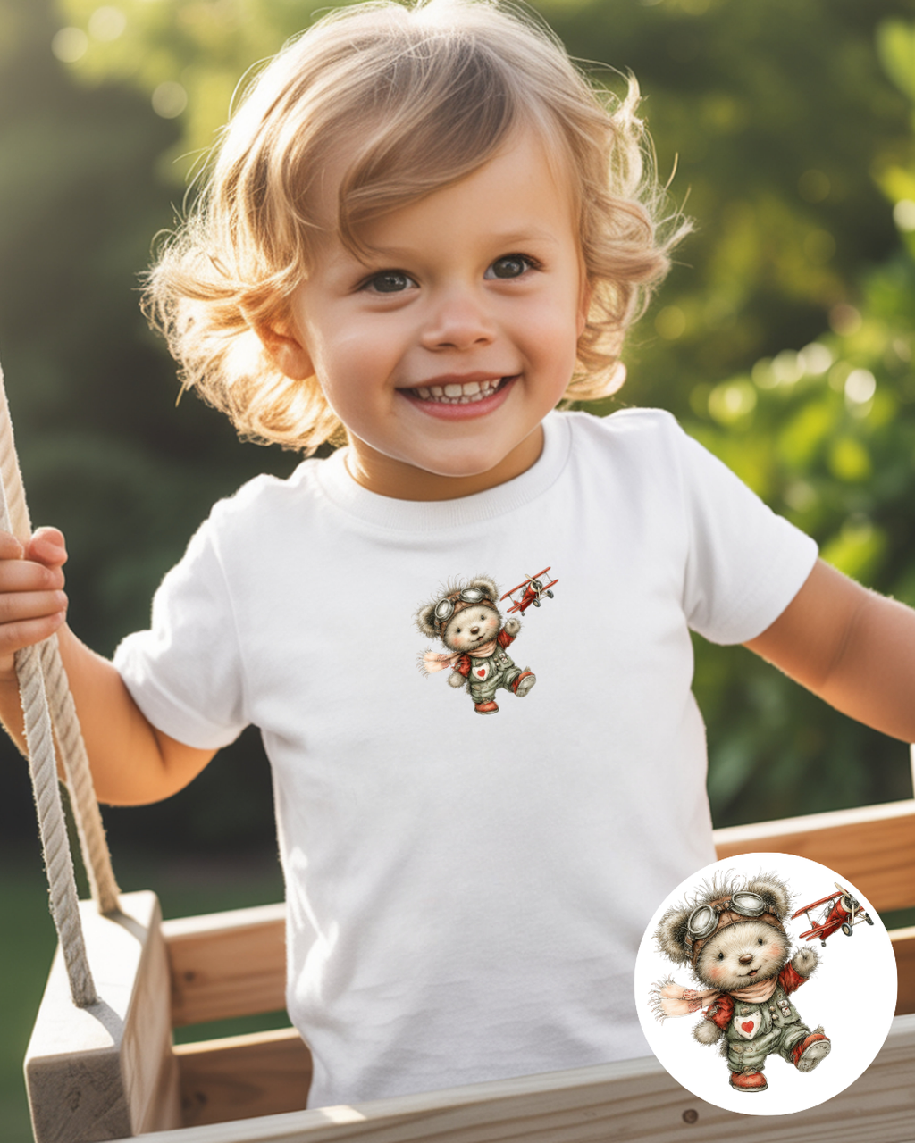 Bügelbilder-Set „Teddy Bär Sommer“ | DIN A4 Bogen mit 12 Motiven zum Aufbügeln für Kinder