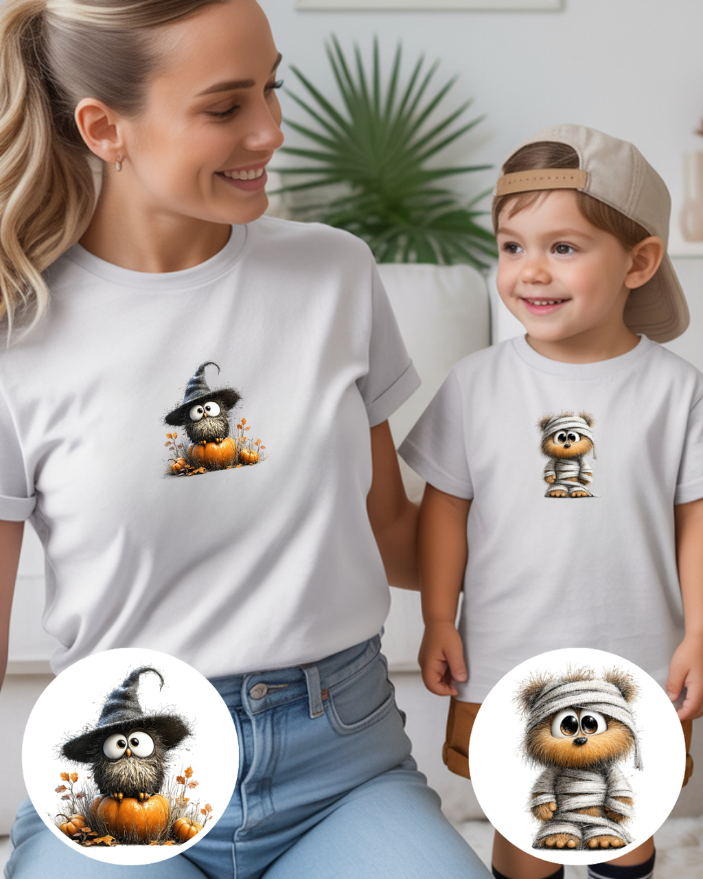 Bügelbilder-Set „Animals Halloween“ | DIN A4 Bogen mit 12 süße Schauermotive zum Aufbügeln für Kinder
