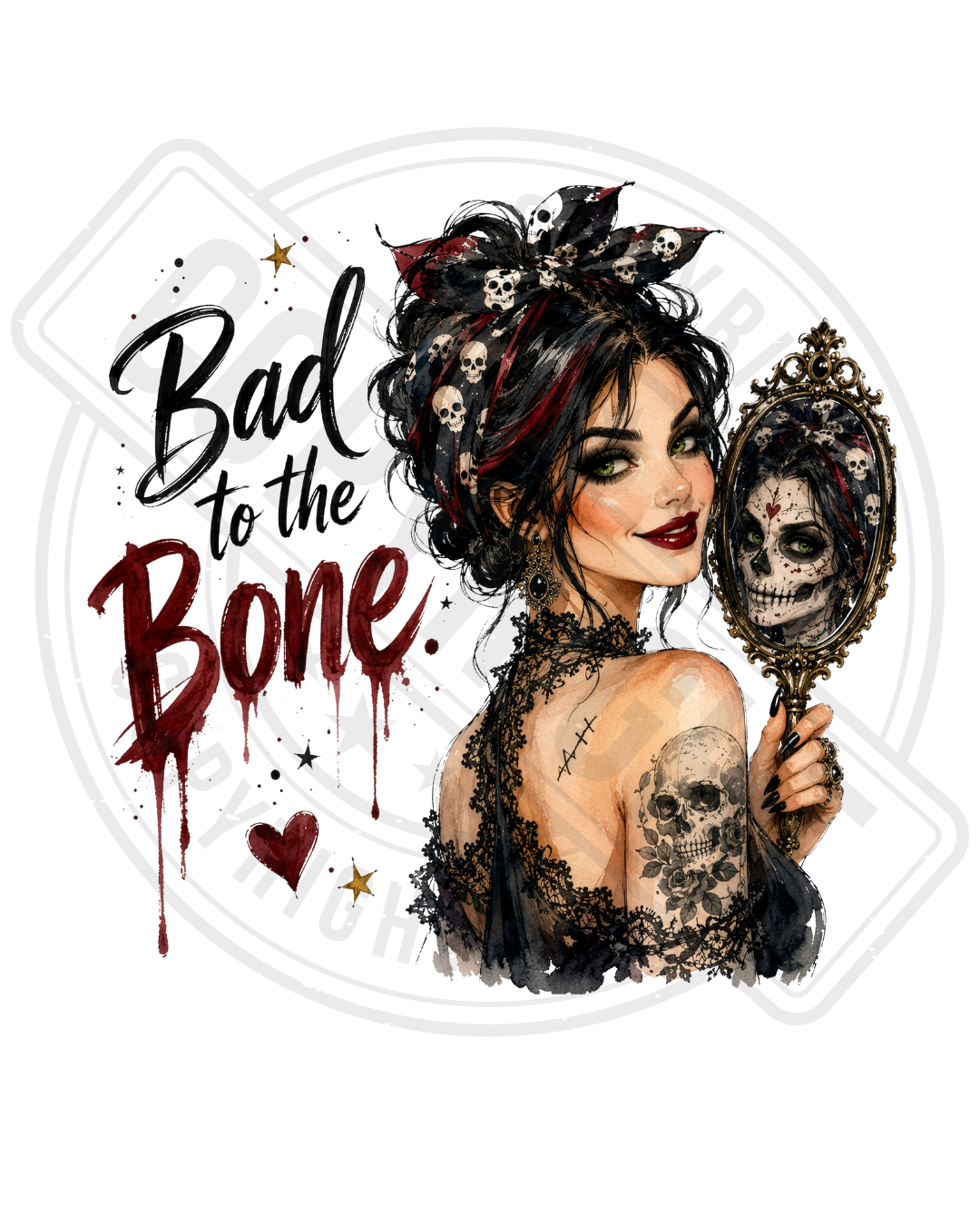 Bügelbild „Bad to the Bone“