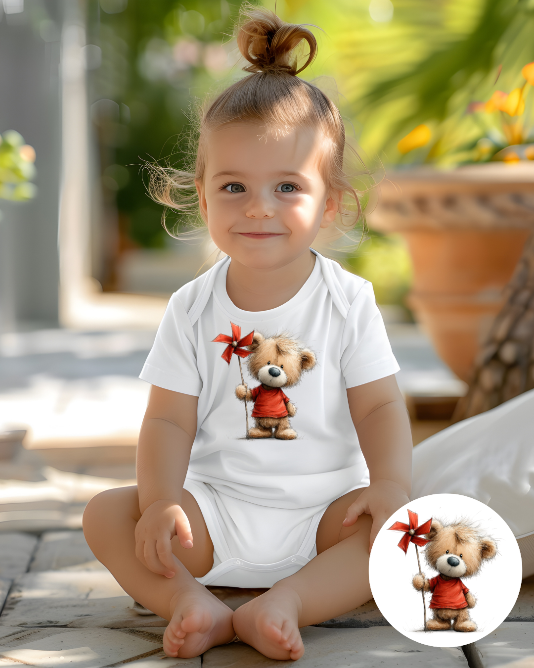 Bügelbilder-Set „Teddy Bär Sommer“ | DIN A4 Bogen mit 12 Motiven zum Aufbügeln für Kinder