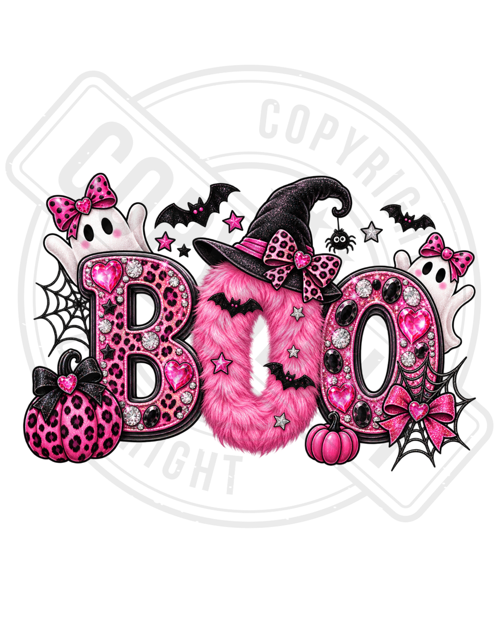 Bügelbild - BOO Glitzer