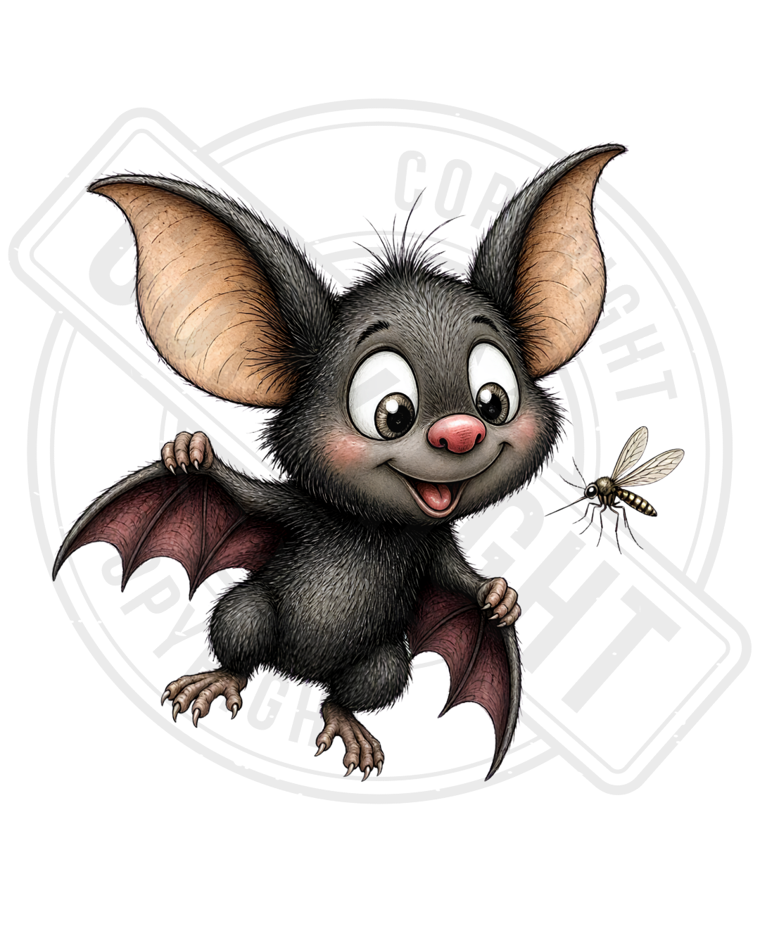 Bügelbild - Flatternde Fledermaus