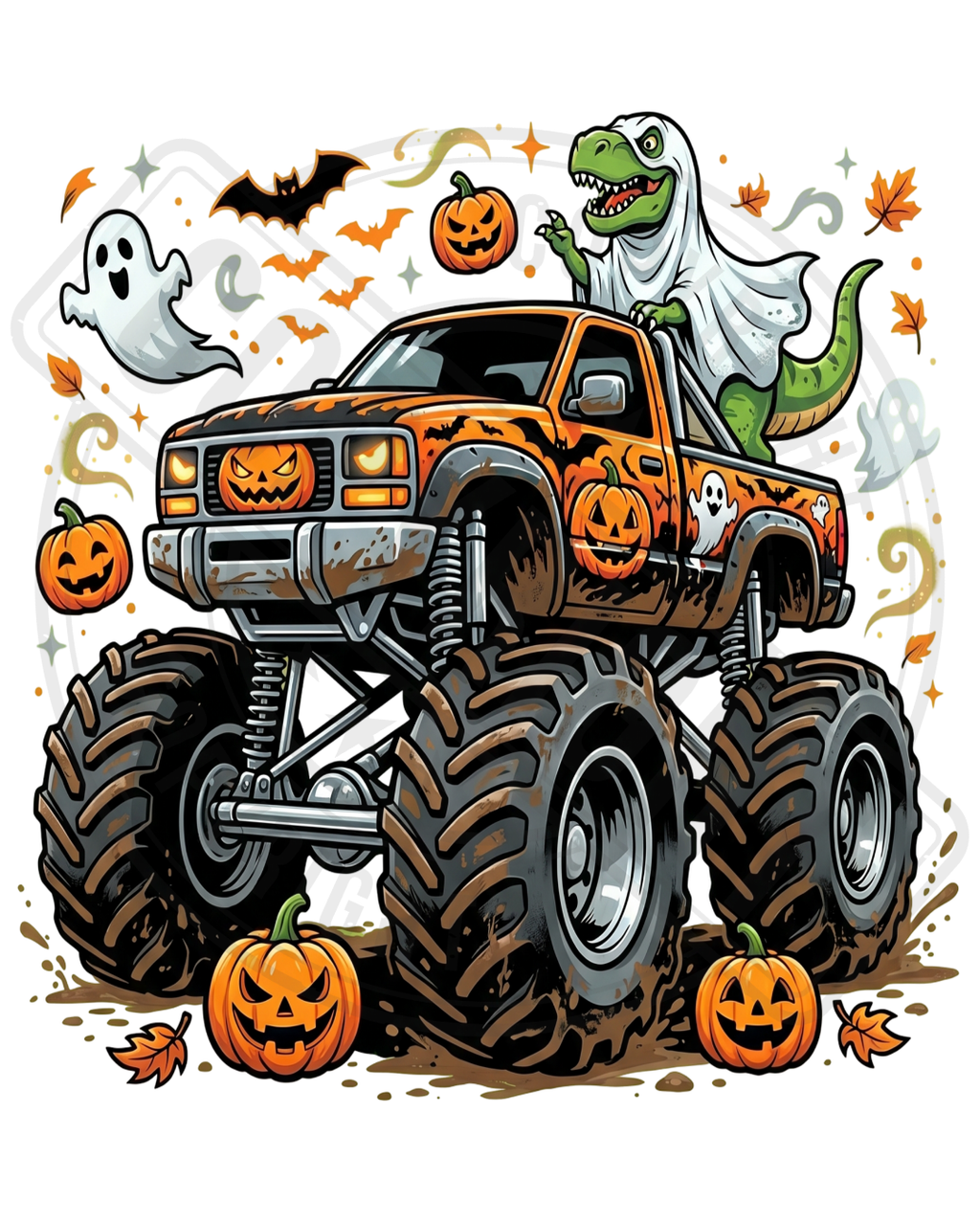 Bügelbild - Dino Truck