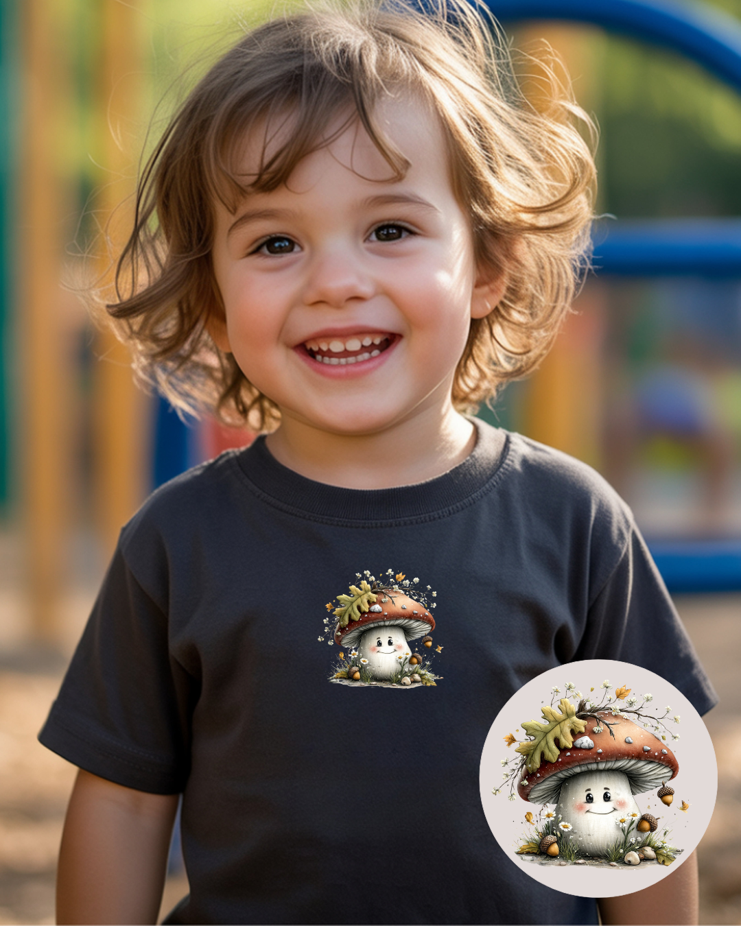 Bügelbilder-Set „Pilze Herbst“ | DIN A4 Bogen mit 12 süßen Pilzmotiven zum Aufbügeln für Kinder