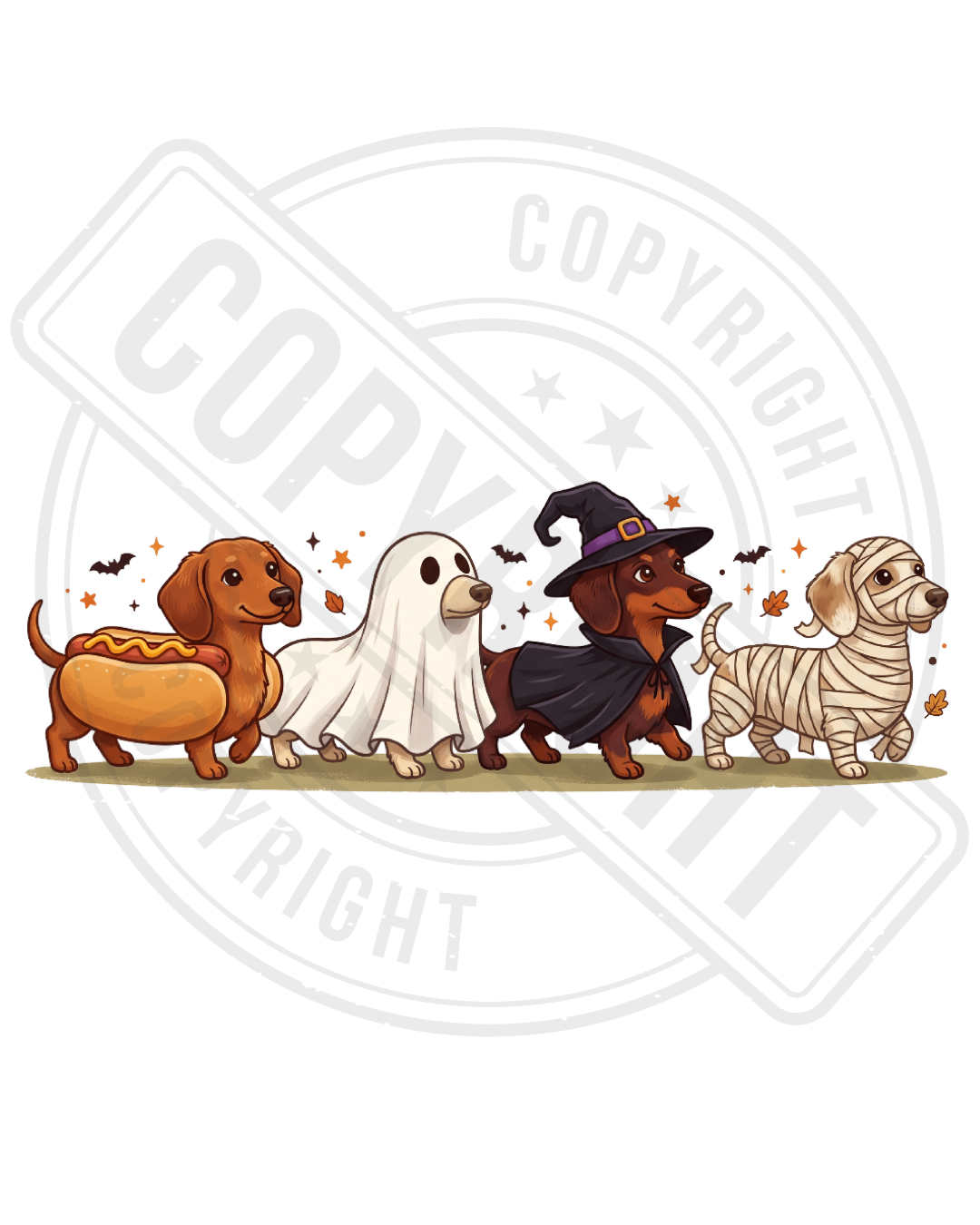 Bügelbild - Hunde-Halloween