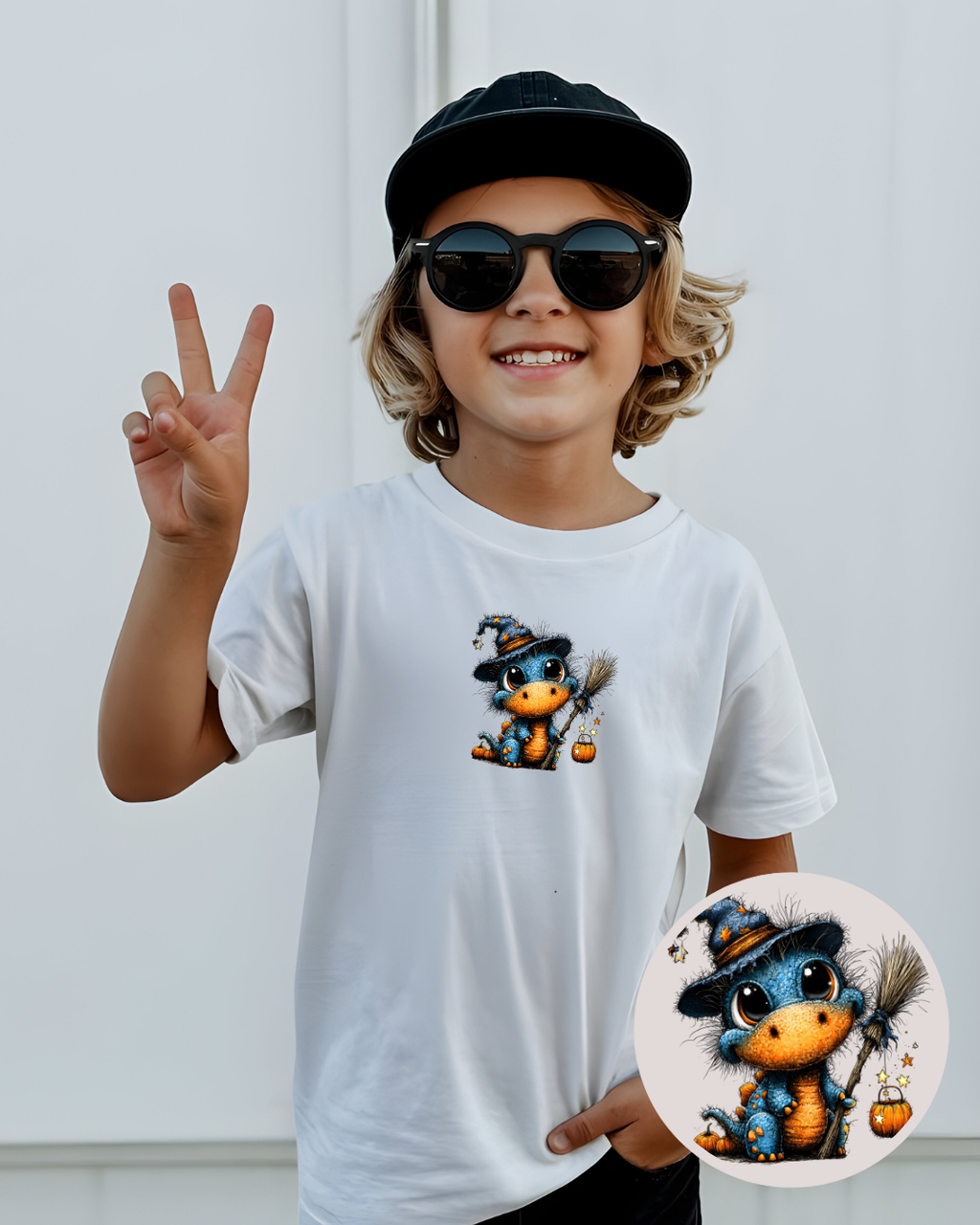 Bügelbilder-Set „Dinos Herbst“ | DIN A4 Bogen mit 12 süßen Dinomotiven zum Aufbügeln für Kinder