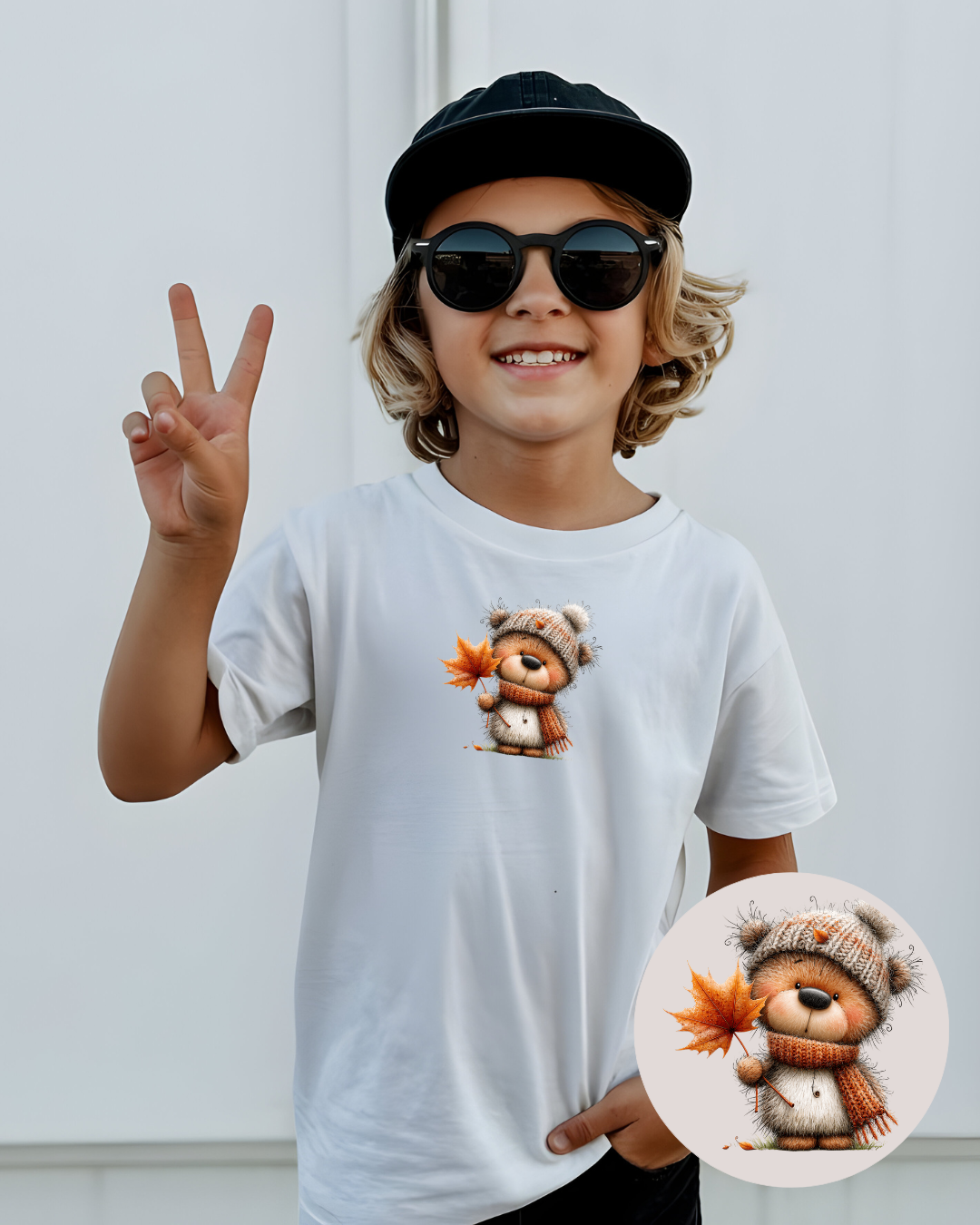 Bügelbilder-Set „Teddy Herbst“ | DIN A4 Bogen mit 12 süßen & coolen Bären-Motiven zum Aufbügeln für Kinder