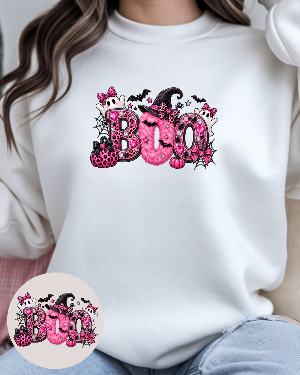 Bügelbild - BOO Glitzer