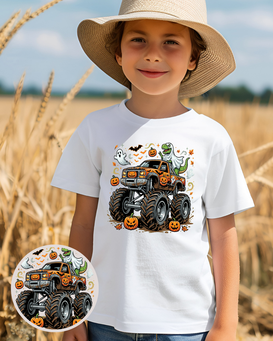 Bügelbild - Dino Truck