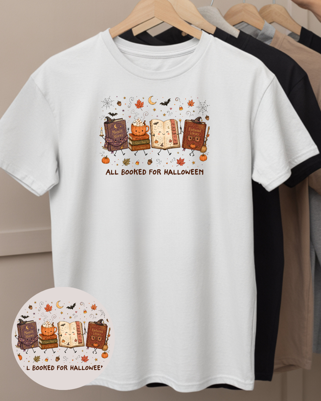 Bügelbild - Halloween-Bücher-Set braun