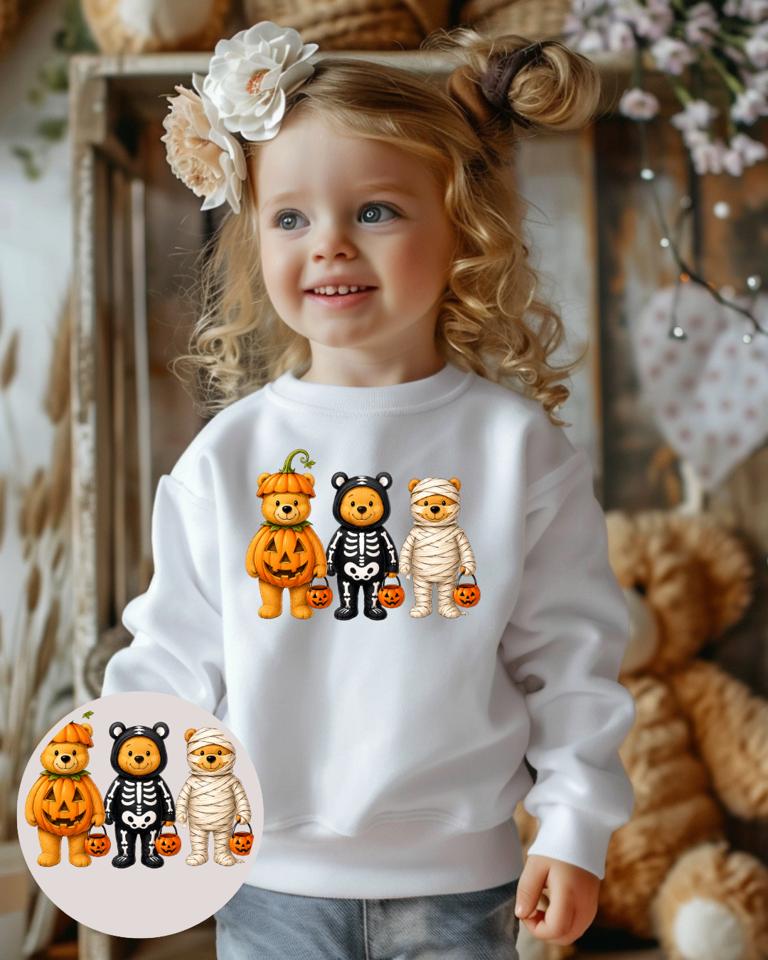 Bügelbild - Halloween-Teddys 3er Gruppe
