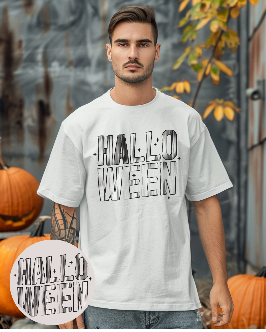 Bügelbild - Halloween Schriftzug schwarz