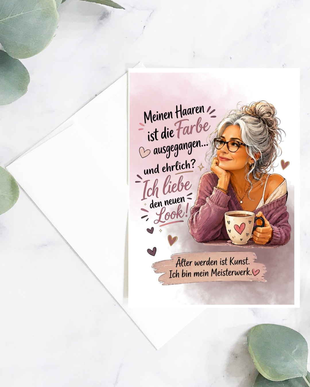 Grußkarte mit DTF-Veredelung & Umschlag – Ich bin mein Meisterwerk