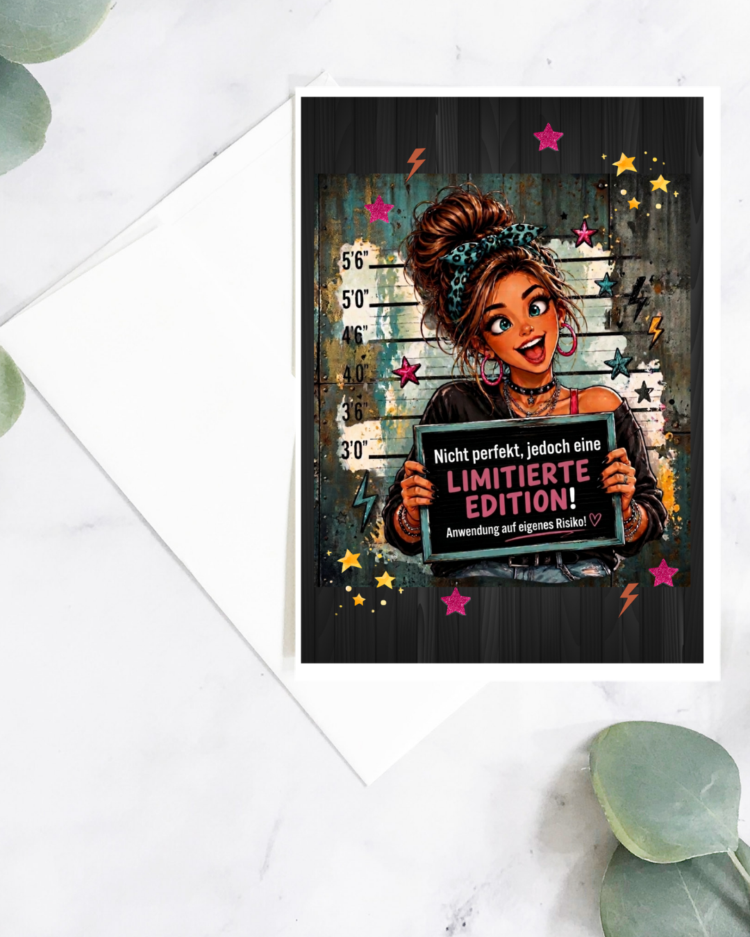 Grußkarte mit DTF-Veredelung & Umschlag – Limitierte Edition