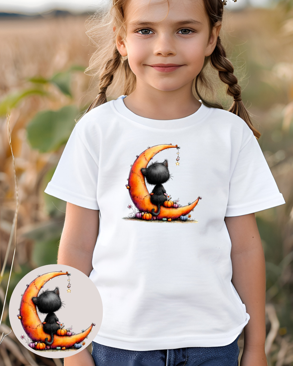 Bügelbild - Mond Katze