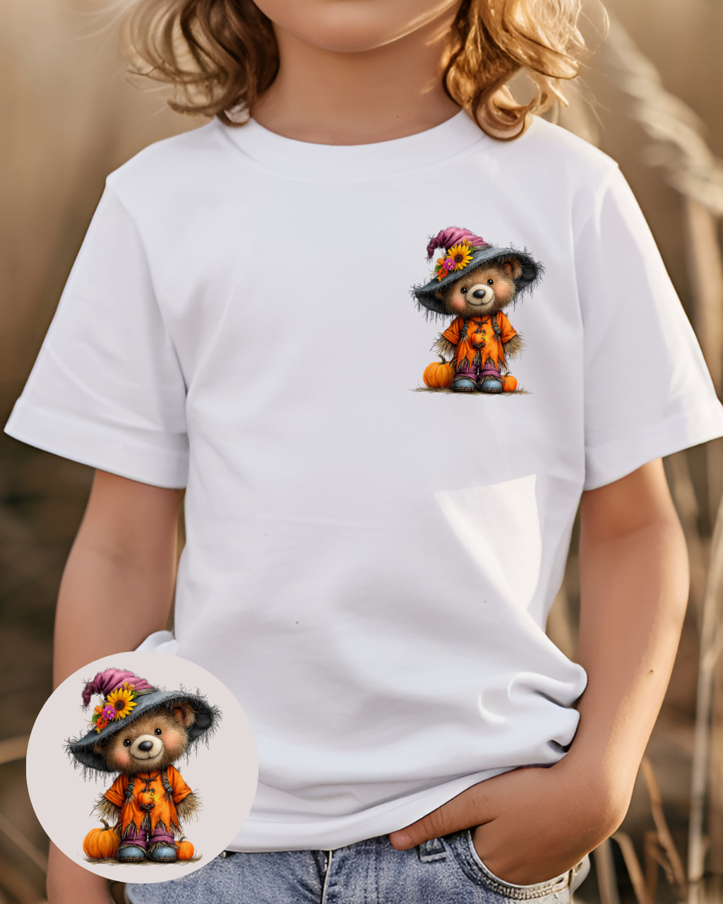 Bügelbild - Teddy im Mantel mit Hut
