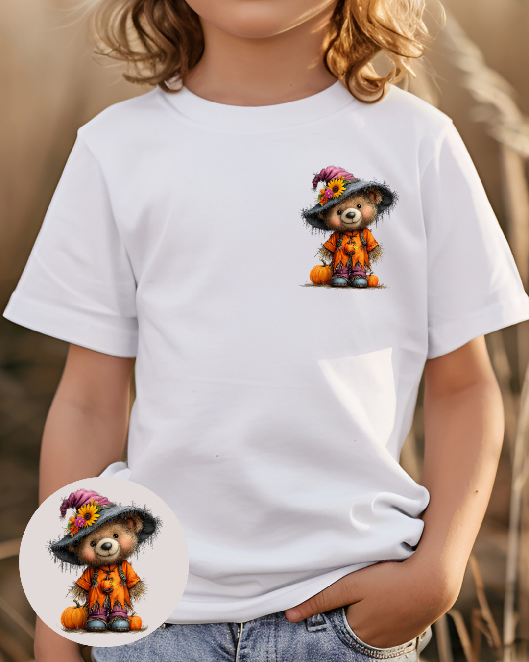 Bügelbild - Teddy im Mantel mit Hut